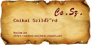 Csikai Szilárd névjegykártya