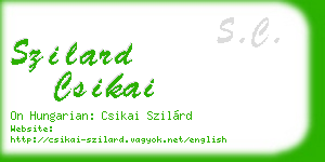 szilard csikai business card