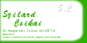 szilard csikai business card